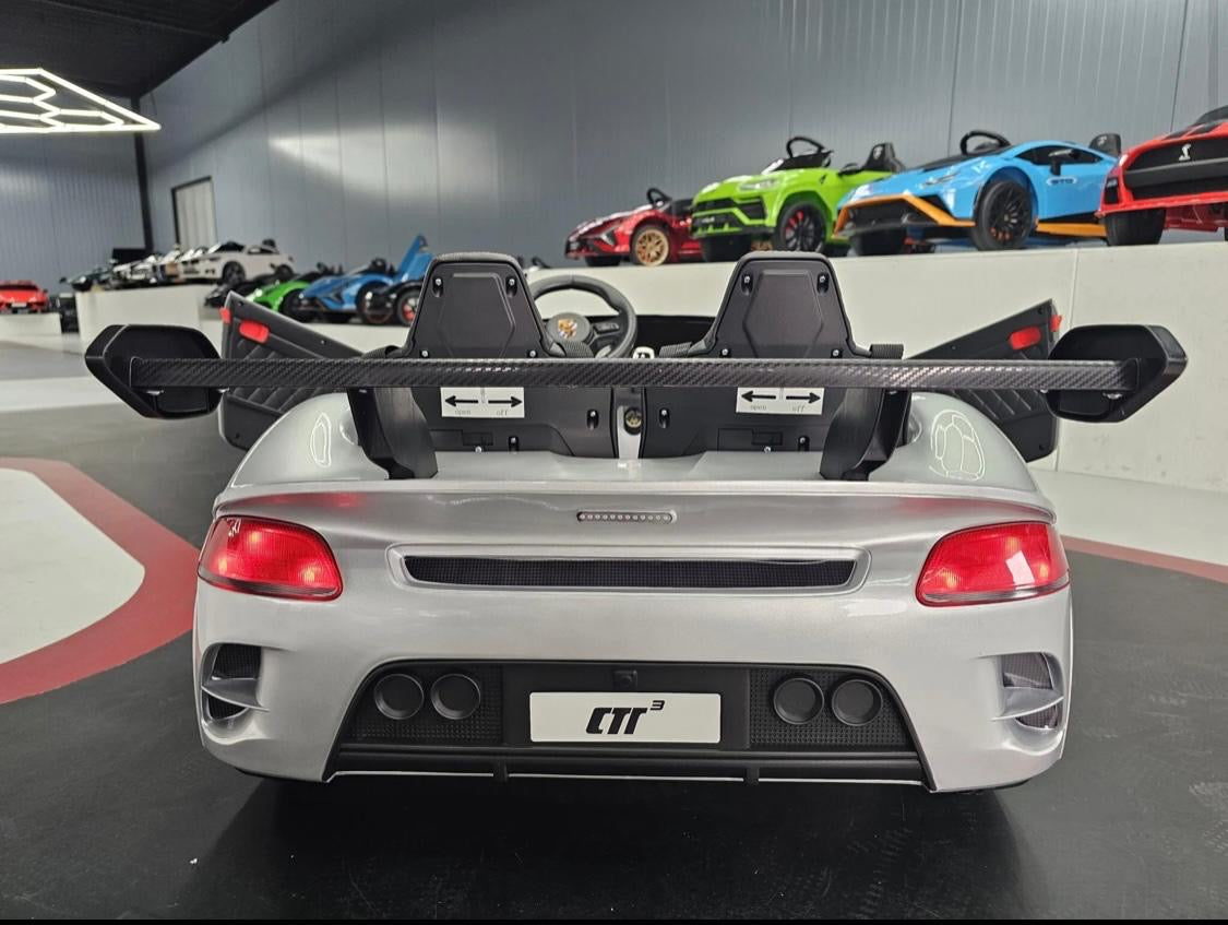 Auto elettrica per bambini Porsche RUF 24V argento metallizzato