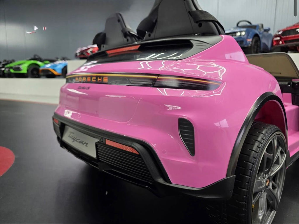 Auto elettrica per bambini Porsche Taycan 2 posti 24V rosa