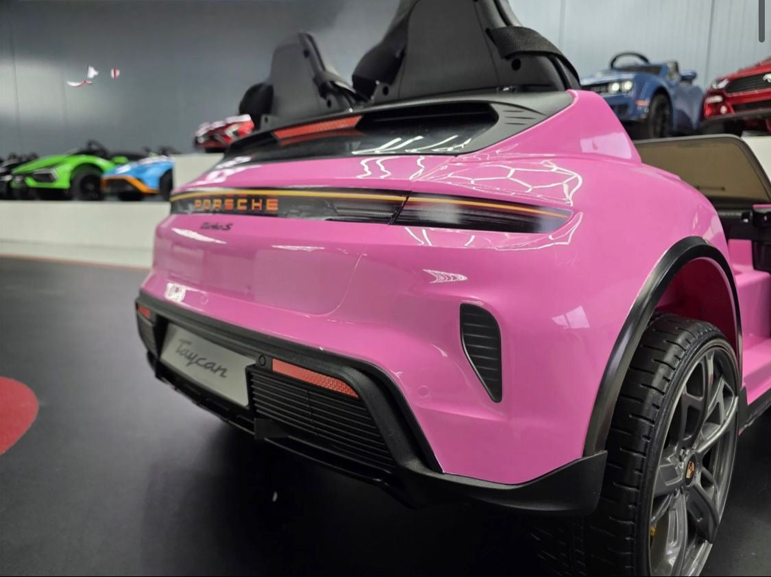 Auto elettrica per bambini Porsche Taycan 2 posti 24V rosa