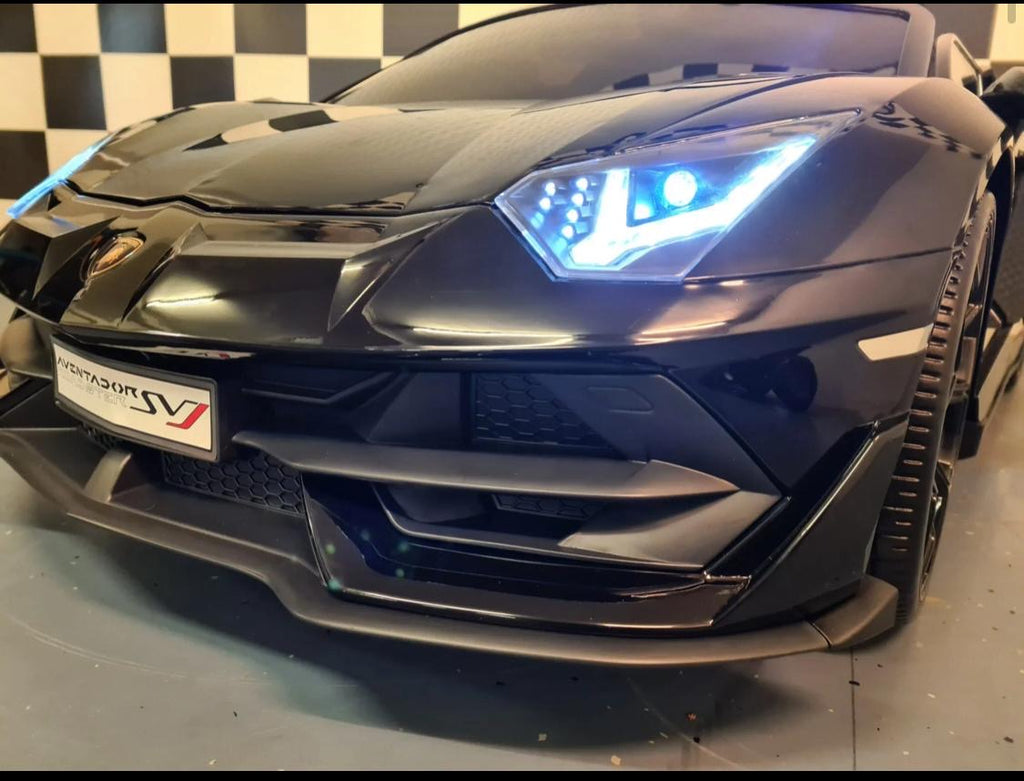 Auto elettrica per bambini Lamborghini Aventador 2 posti 24V drift nero metallizzato
