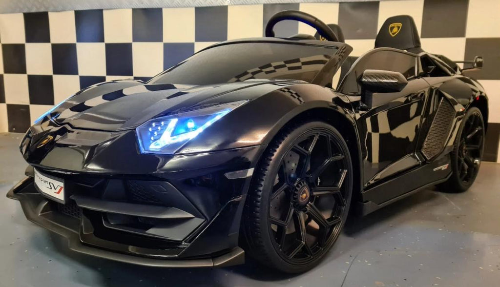 Auto elettrica per bambini Lamborghini Aventador 2 posti 24V drift nero metallizzato