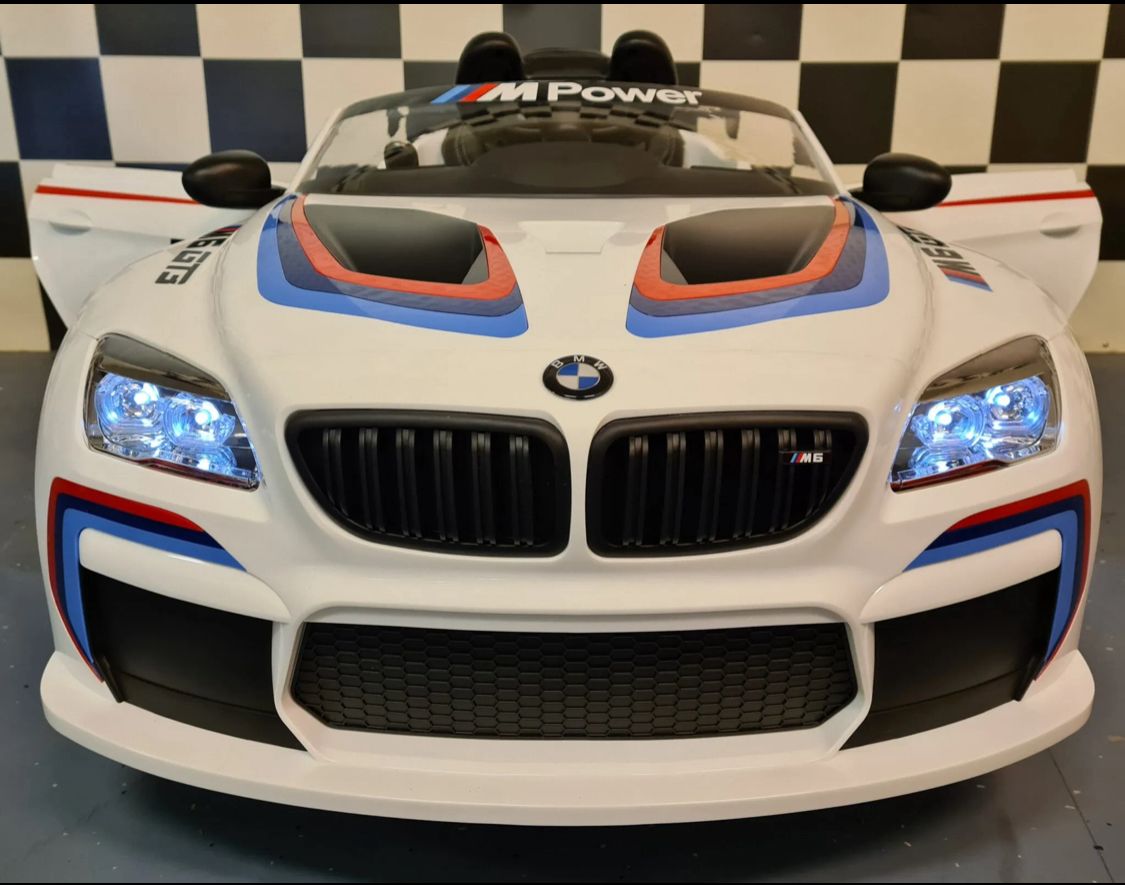 BMW M6 GT3 Elettrica per Bambini 12V Bianca