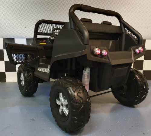 Auto elettrica per bambini Mercedes Unimog 12V 4x4 nero opaco 2 posti