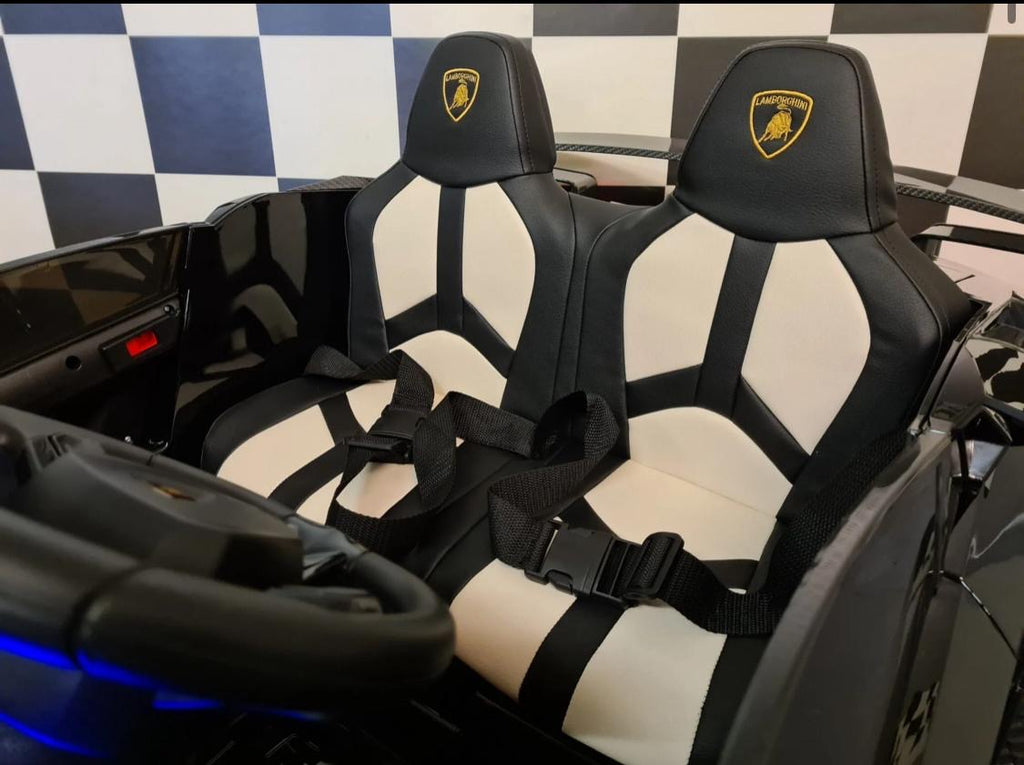 Auto elettrica per bambini Lamborghini Aventador 2 posti 24V drift nero metallizzato