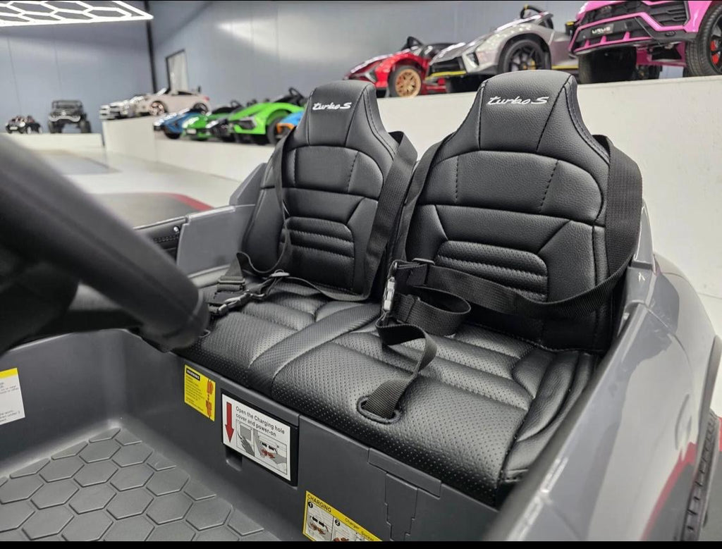 Auto elettrica per bambini Porsche Taycan 2 posti 24V grigia