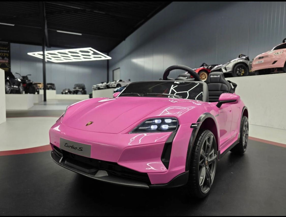 Auto elettrica per bambini Porsche Taycan 2 posti 24V rosa