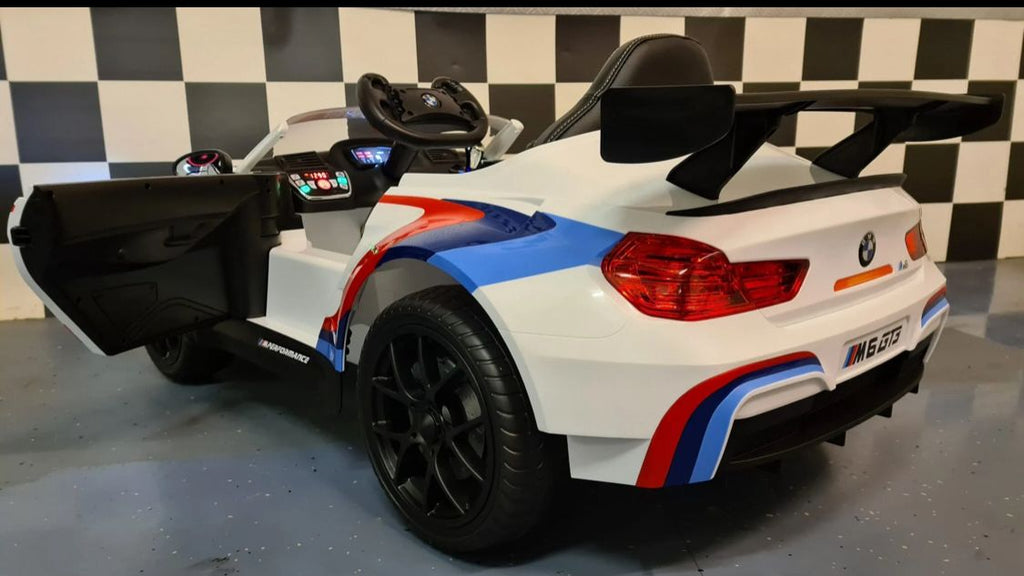 BMW M6 GT3 Elettrica per Bambini 12V Bianca