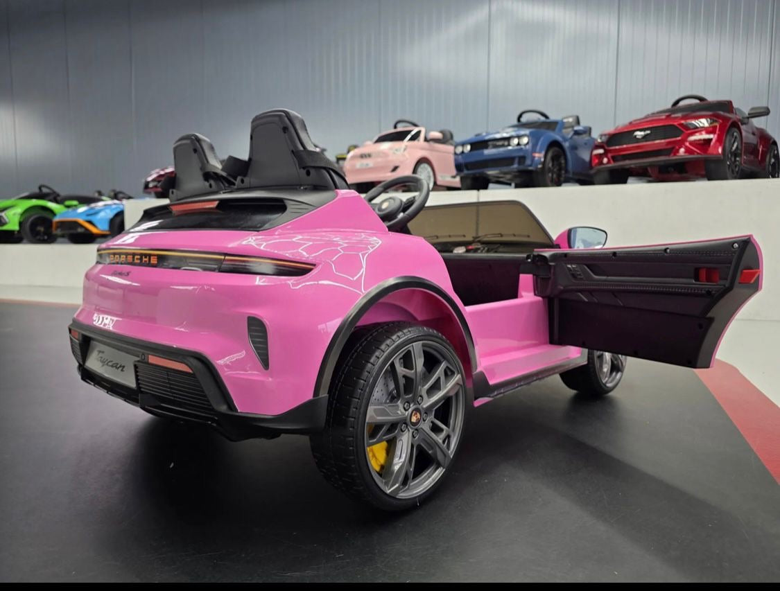 Auto elettrica per bambini Porsche Taycan 2 posti 24V rosa