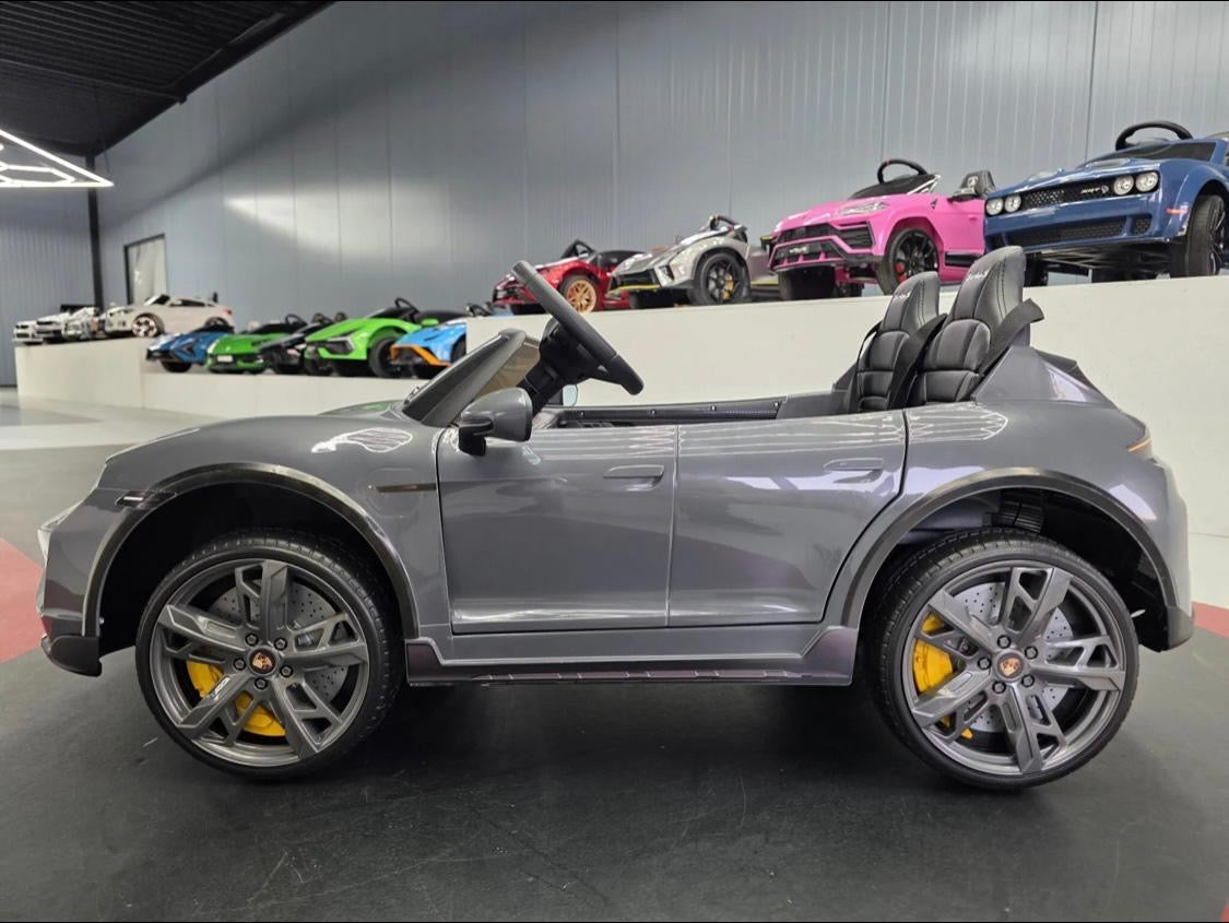 Auto elettrica per bambini Porsche Taycan 2 posti 24V grigia