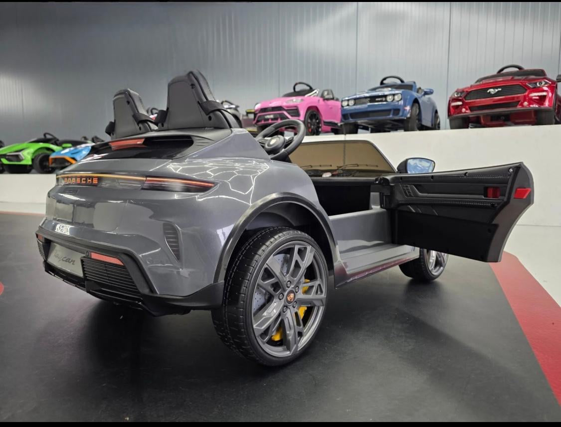 Auto elettrica per bambini Porsche Taycan 2 posti 24V grigia