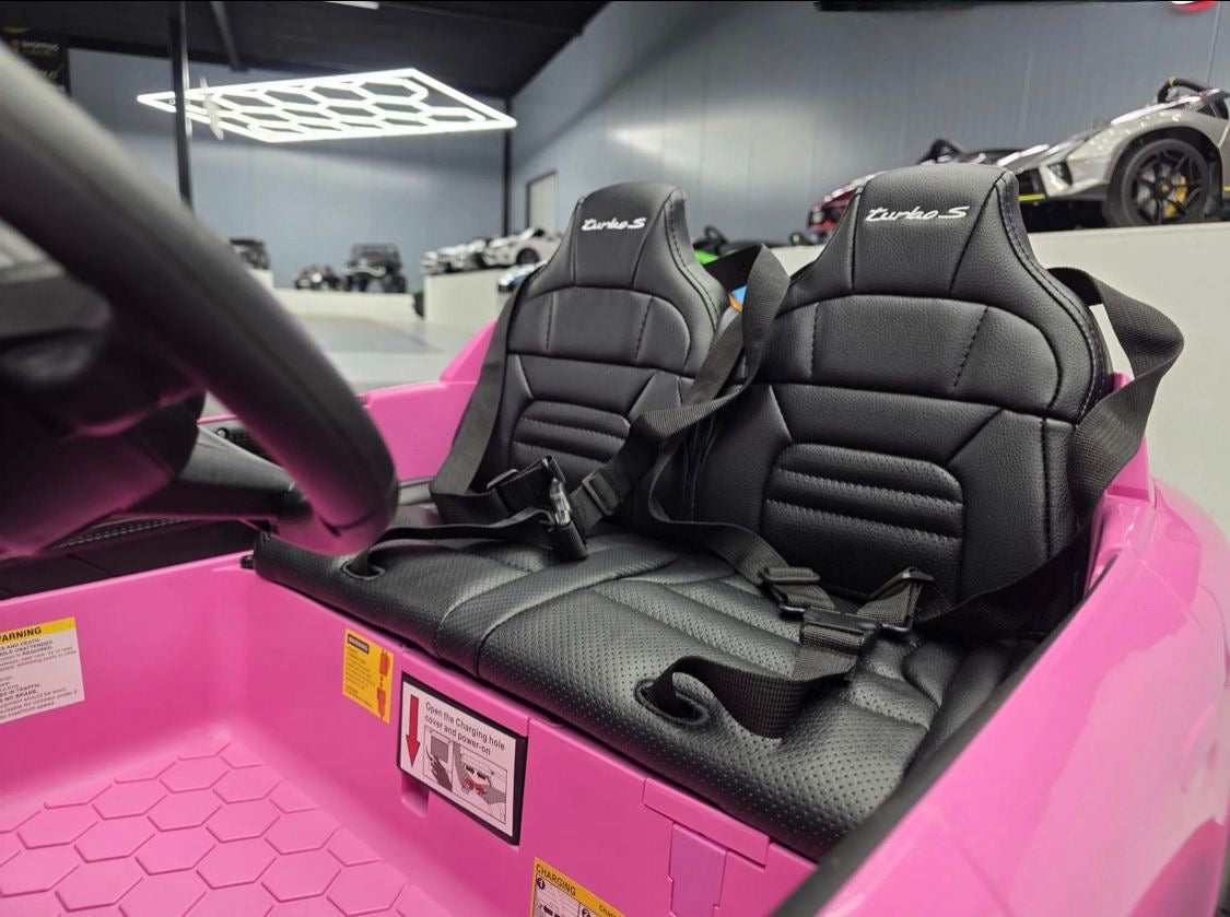 Auto elettrica per bambini Porsche Taycan 2 posti 24V rosa
