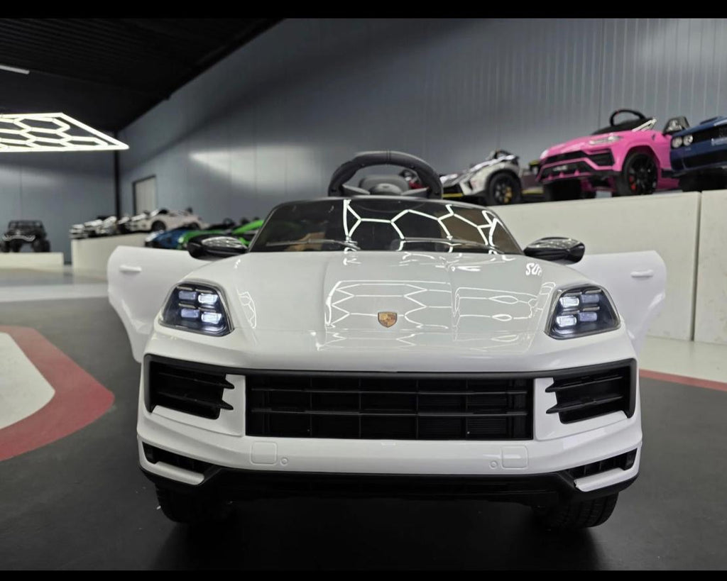 Auto elettrica per bambini Porsche Cayenne 1 posto 12V bianca