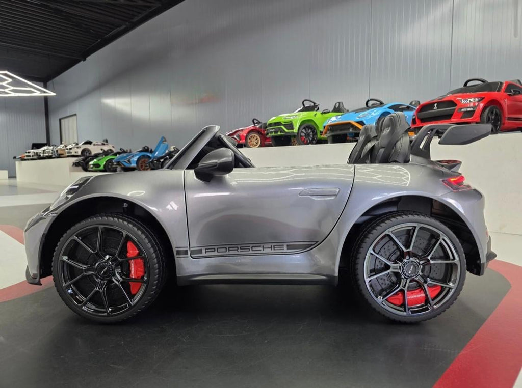 Auto elettrica per bambini Porsche 911 GT3 24V grigia metallizzata