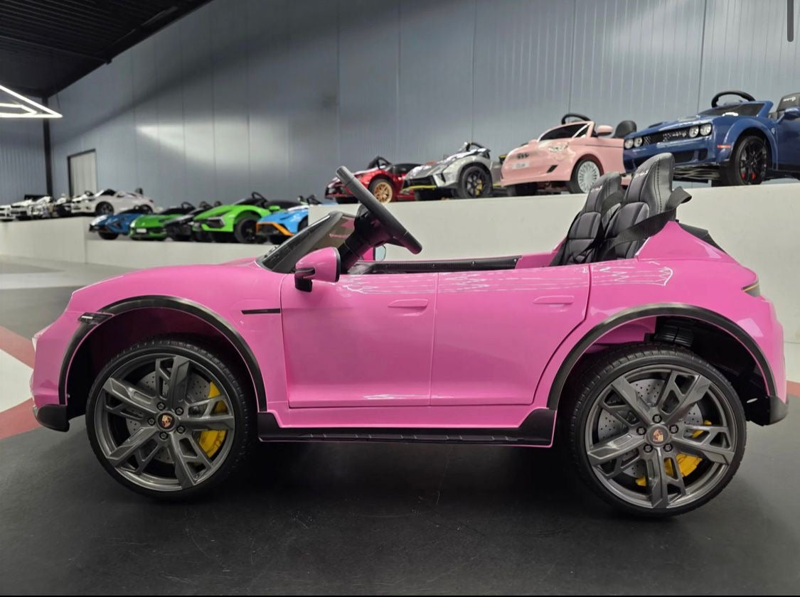 Auto elettrica per bambini Porsche Taycan 2 posti 24V rosa