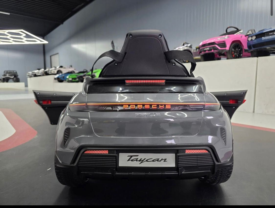 Auto elettrica per bambini Porsche Taycan 1 posto 12V grigia