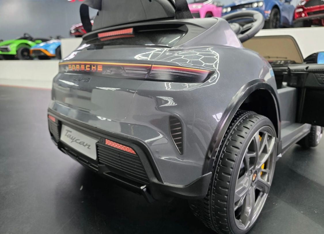 Auto elettrica per bambini Porsche Taycan 1 posto 12V grigia