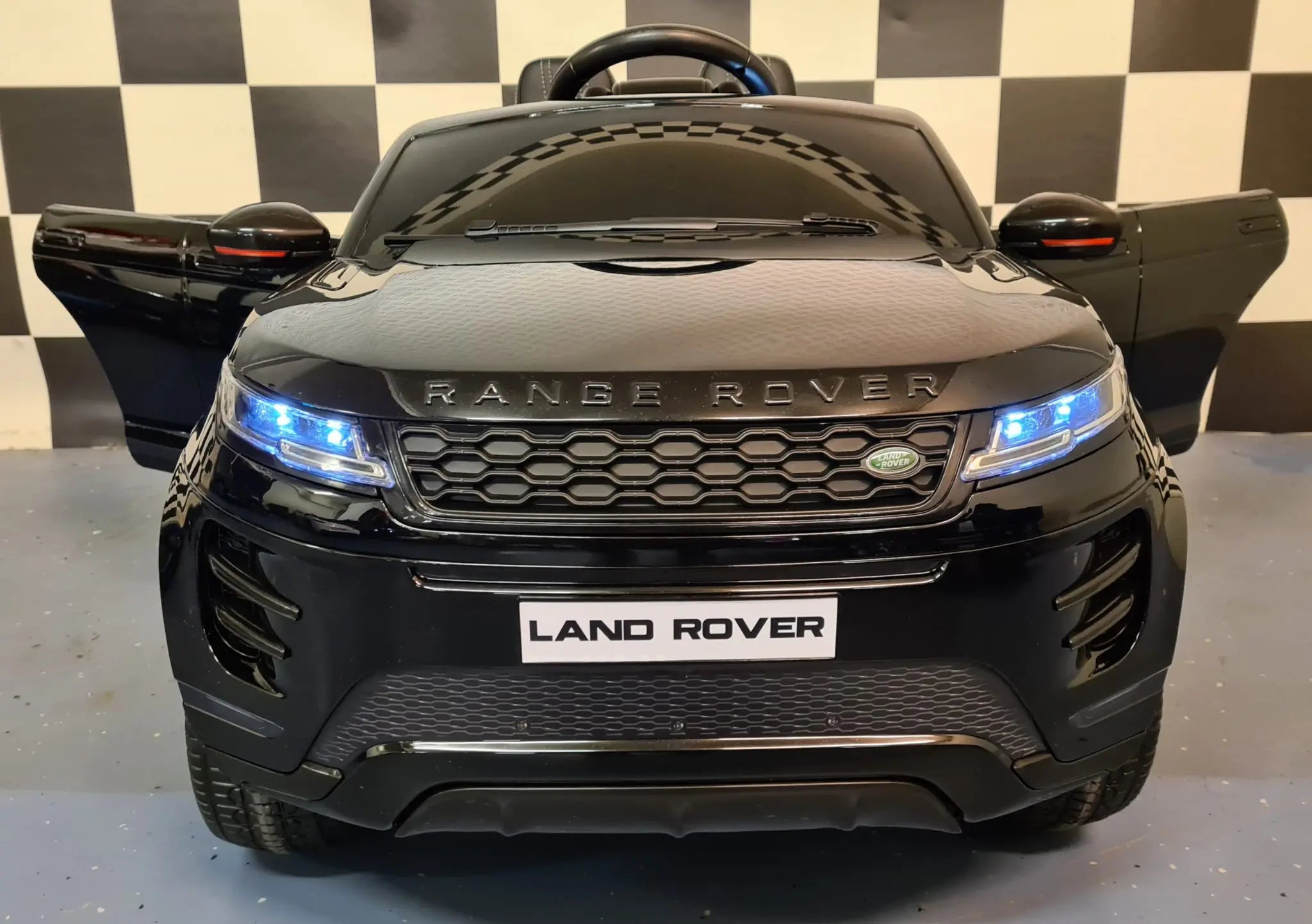Auto elettrica per bambini Range Rover Evoque 4x4 nero metallizzato