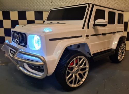 Auto elettrica per bambini Mercedes G63 24V bianca 2 posti