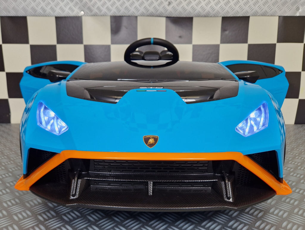 Lamborghini Huracán STO Drift elettrica per bambini 12V blu - immagine 3