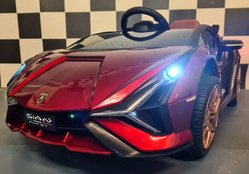 Auto elettrica per bambini Lamborghini Sian 12V rosso metallizzato