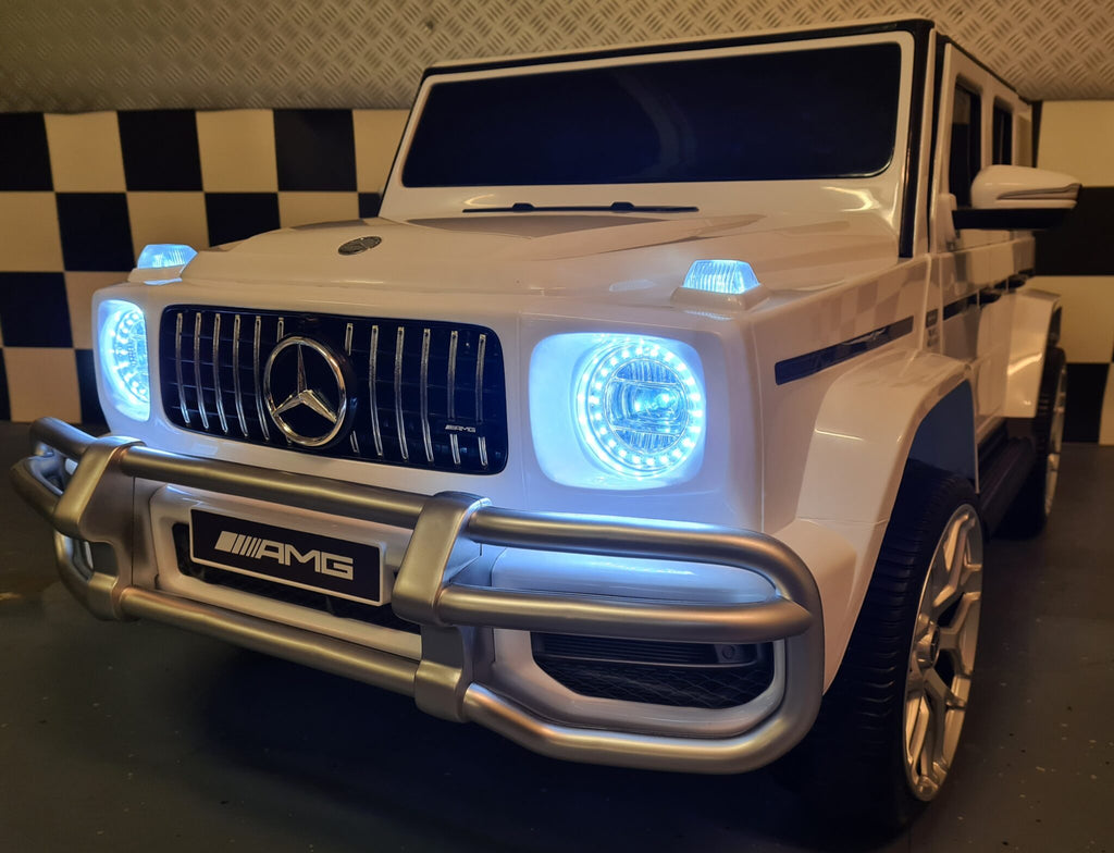 Auto elettrica per bambini Mercedes G63 24V bianca 2 posti