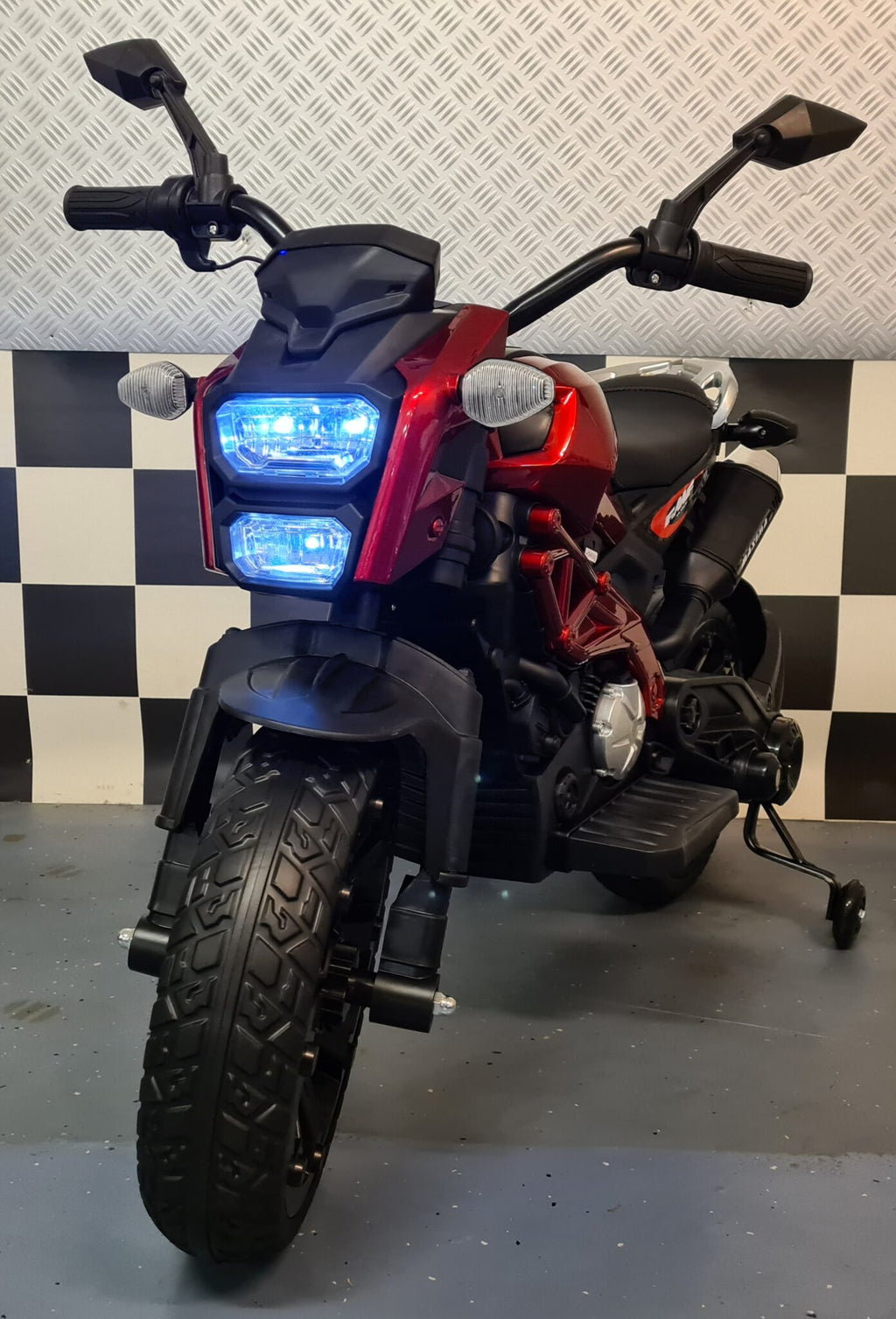Moto elettrica Grom Superbike per bambini 12V rosso metallizzato - immagine 1