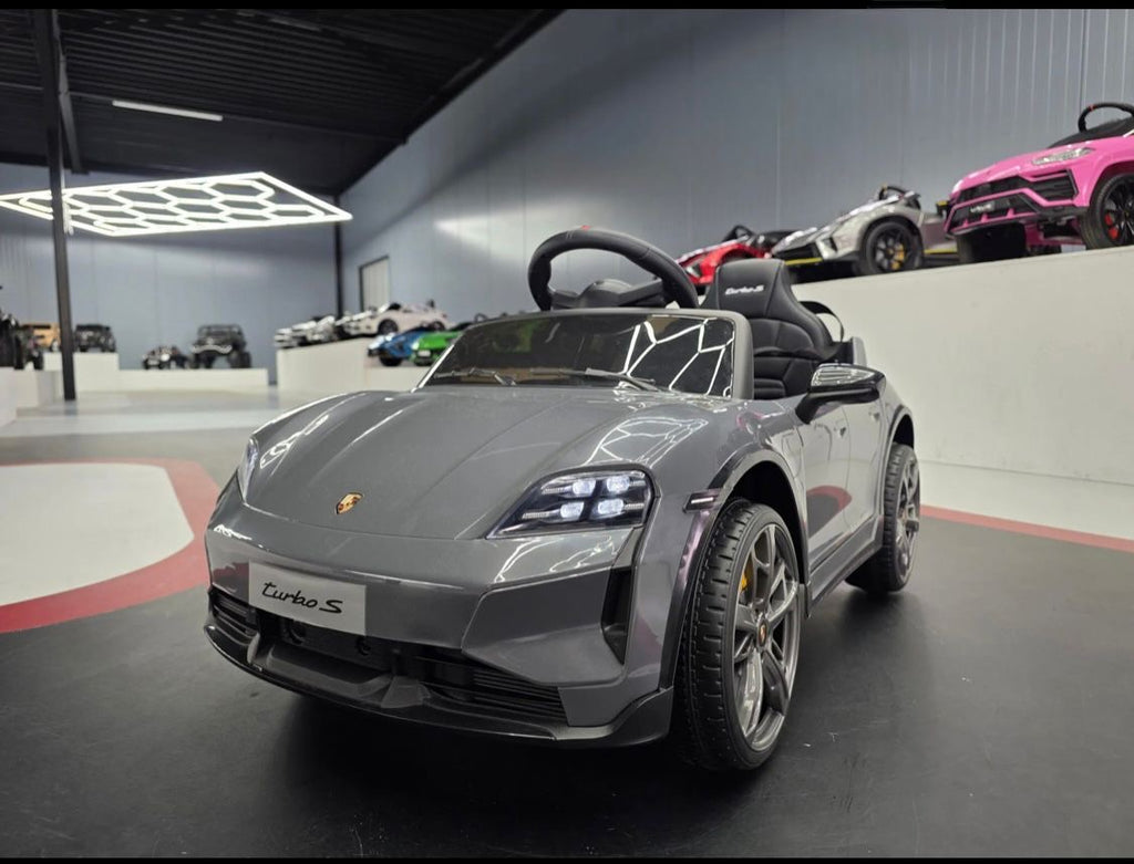 Auto elettrica per bambini Porsche Taycan 1 posto 12V grigia
