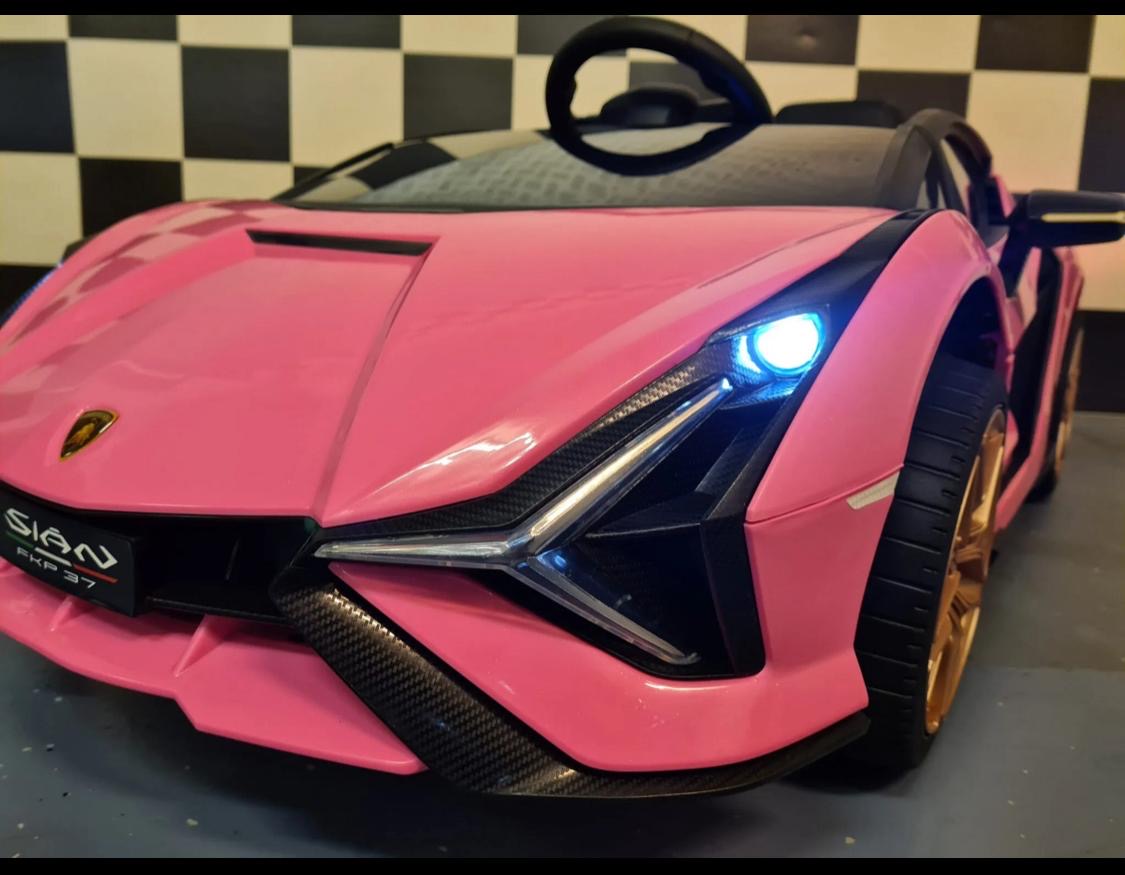 Auto elettrica per bambini Lamborghini Sian 12V rosa