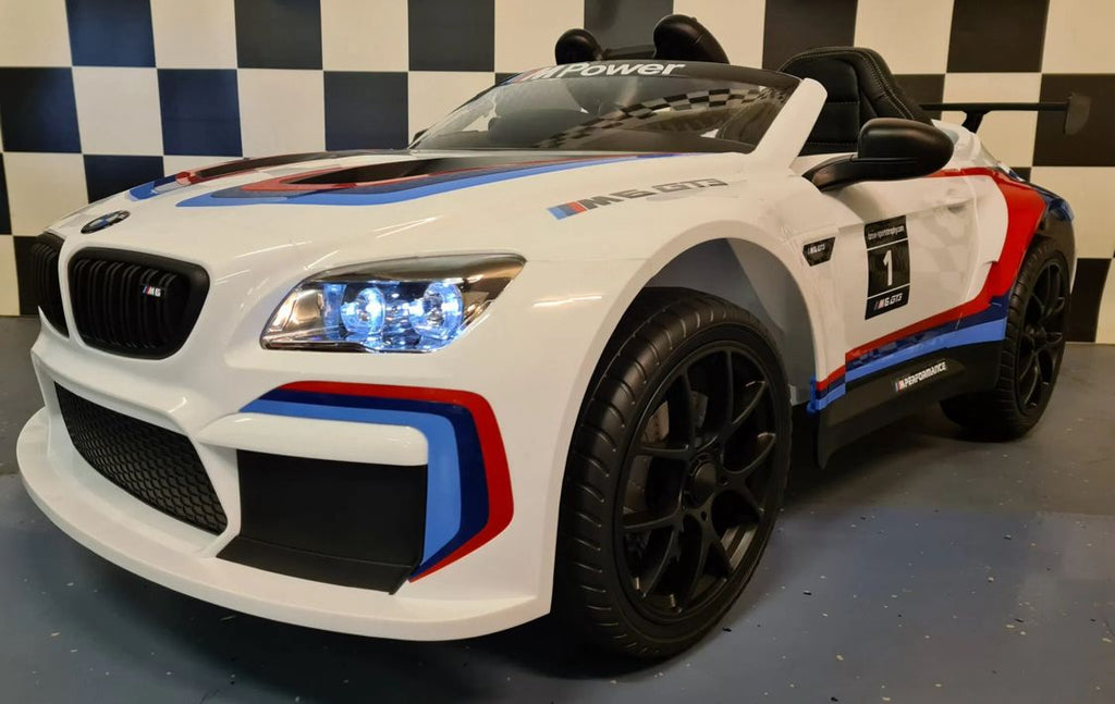BMW M6 GT3 Elettrica per Bambini 12V Bianca