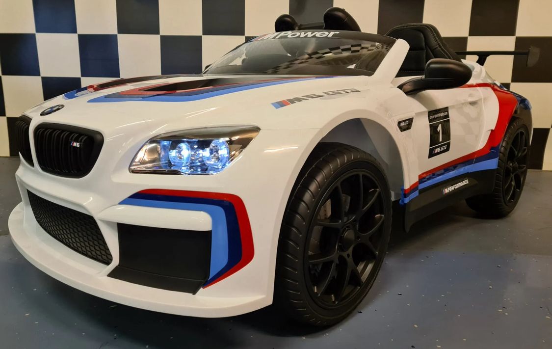 BMW M6 GT3 Elettrica per Bambini 12V Bianca