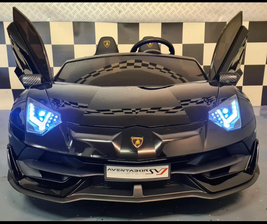 Auto elettrica per bambini Lamborghini Aventador 2 posti 24V drift nero metallizzato