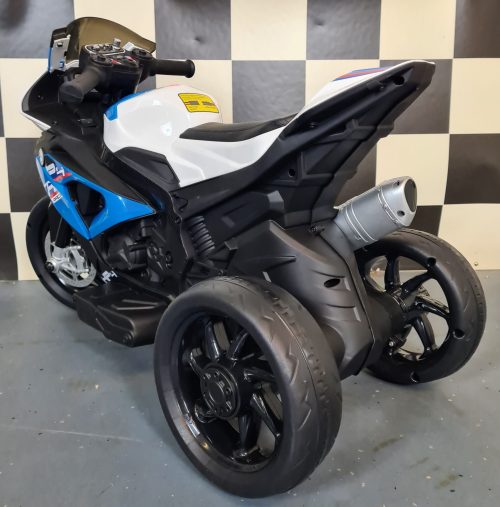 Mini BMW HP4 trike elettrico per bambini 12V blu - immagine 5