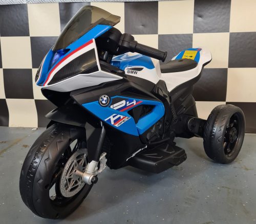 Mini BMW HP4 trike elettrico per bambini 12V blu - immagine 3