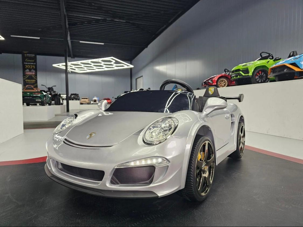 Auto elettrica per bambini Porsche RUF 24V argento metallizzato