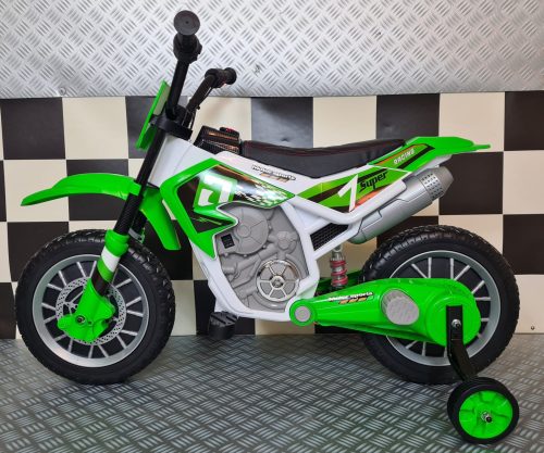 Moto cross elettrica per bambini 12V verde - immagine 4