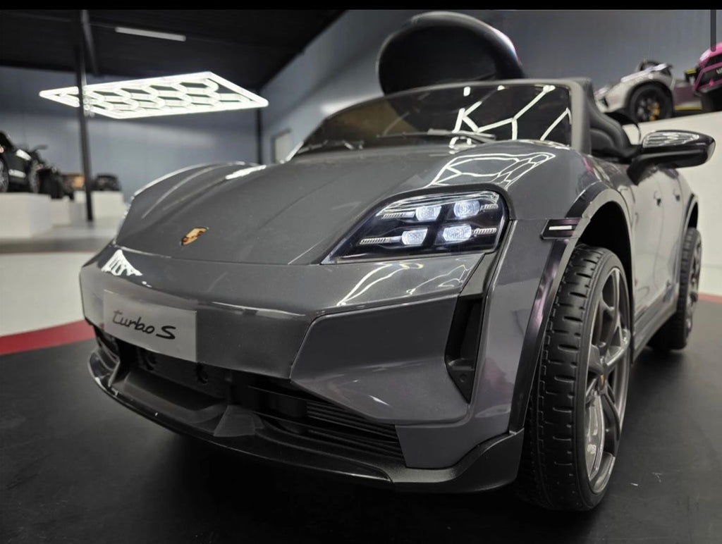 Auto elettrica per bambini Porsche Taycan 1 posto 12V grigia