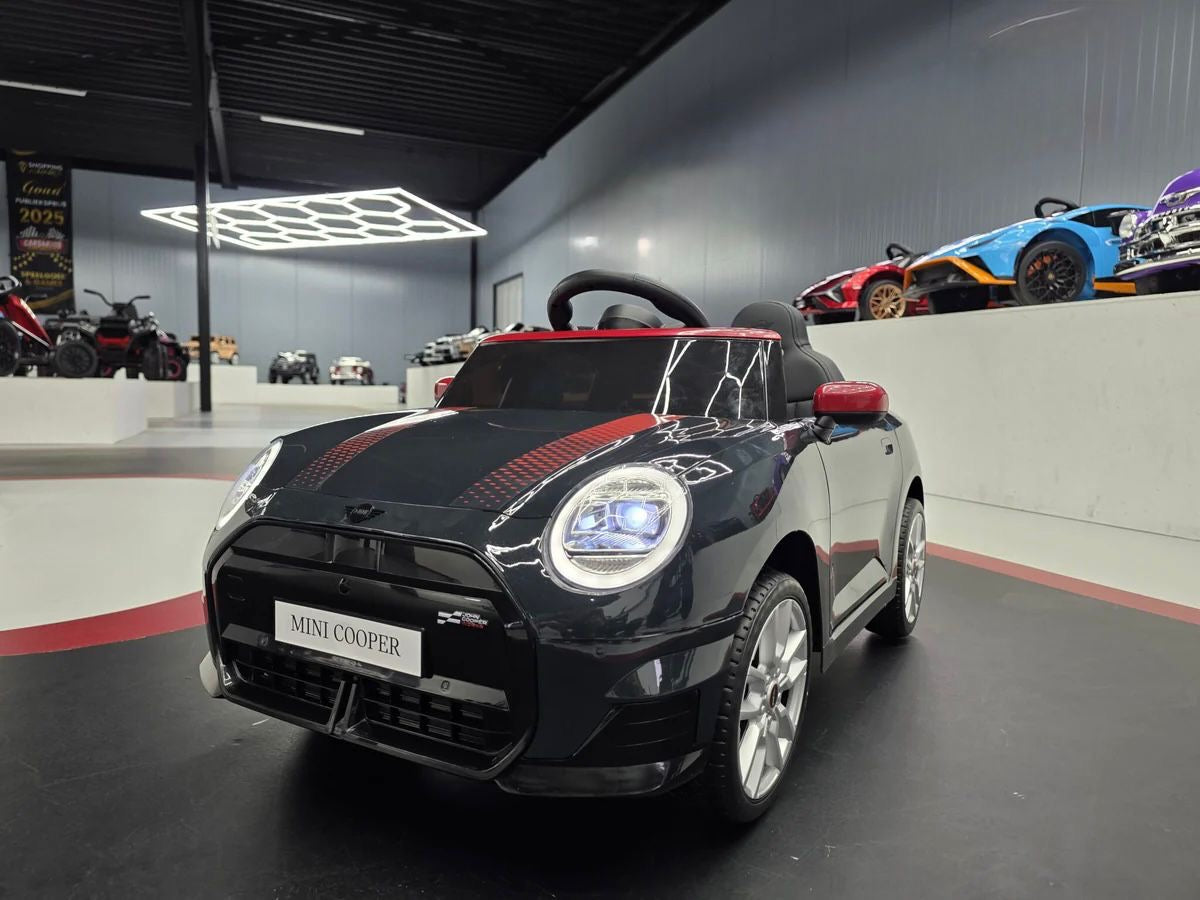 Mini Cooper S Elettrica per Bambini 12V Nero Metallizzato