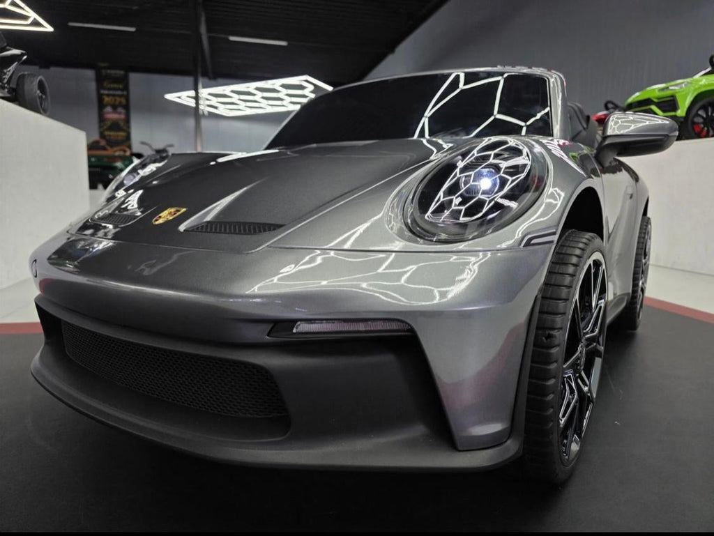 Auto elettrica per bambini Porsche 911 GT3 24V grigia metallizzata