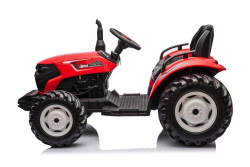 Trattore elettrico per bambini 24V rosso con rimorchio - immagine 3