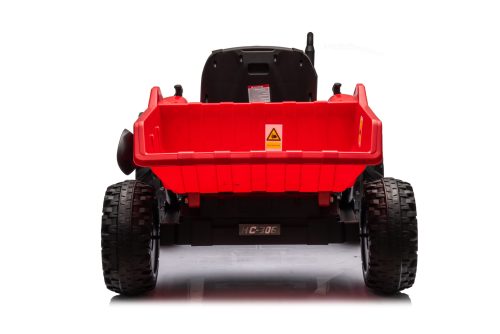 Trattore elettrico per bambini 24V rosso con rimorchio - immagine 5