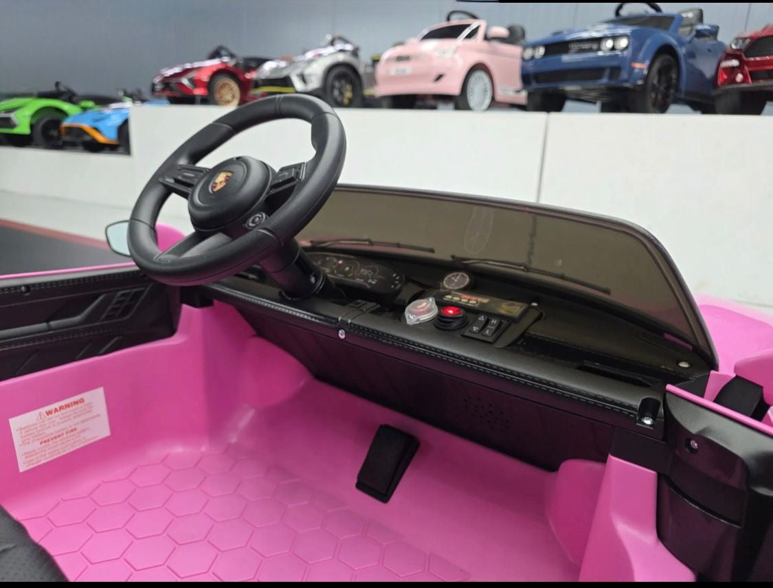 Auto elettrica per bambini Porsche Taycan 2 posti 24V rosa