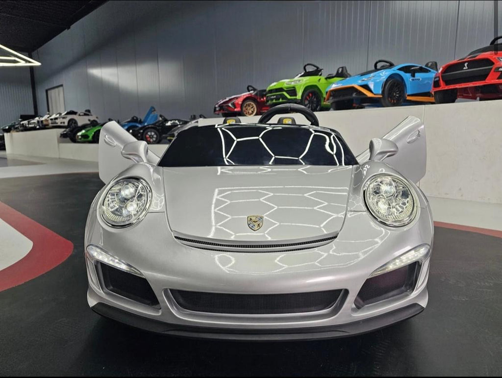 Auto elettrica per bambini Porsche RUF 24V argento metallizzato