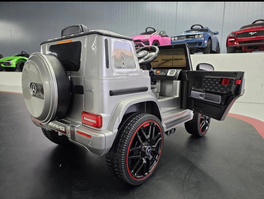 Auto elettrica per bambini Mercedes G63 12V grigio metallizzato 1 posto