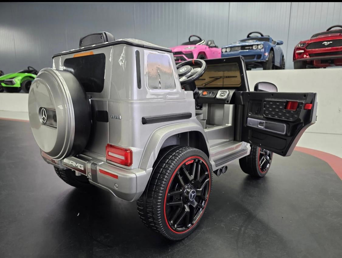 Auto elettrica per bambini Mercedes G63 12V grigio metallizzato 1 posto