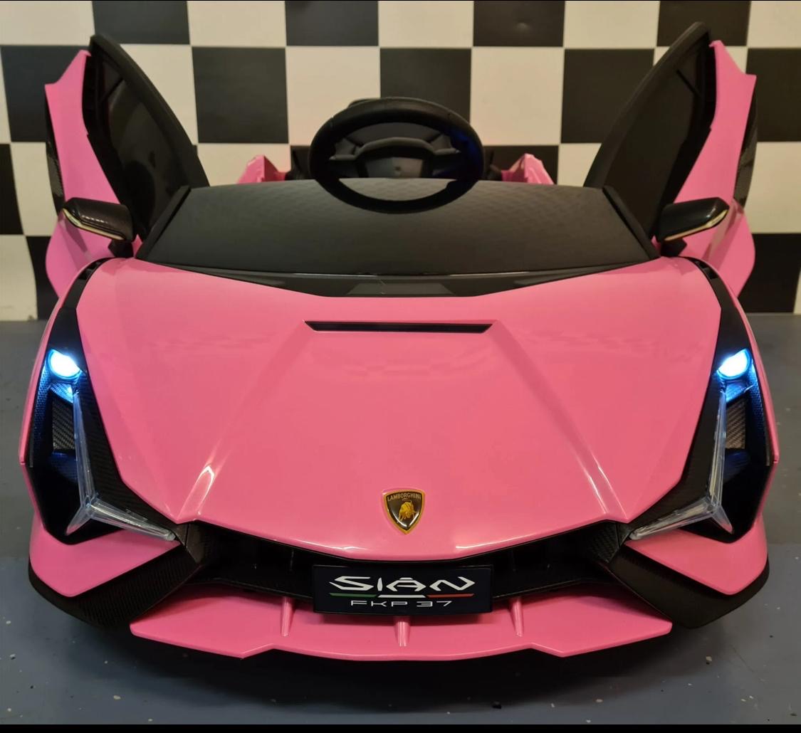 Auto elettrica per bambini Lamborghini Sian 12V rosa