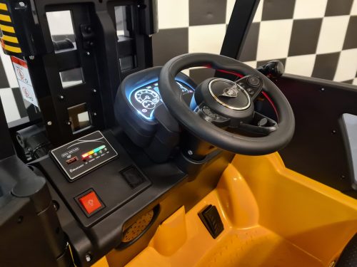 Muletto elettrico per bambini 12V giallo con telecomando - immagine 9