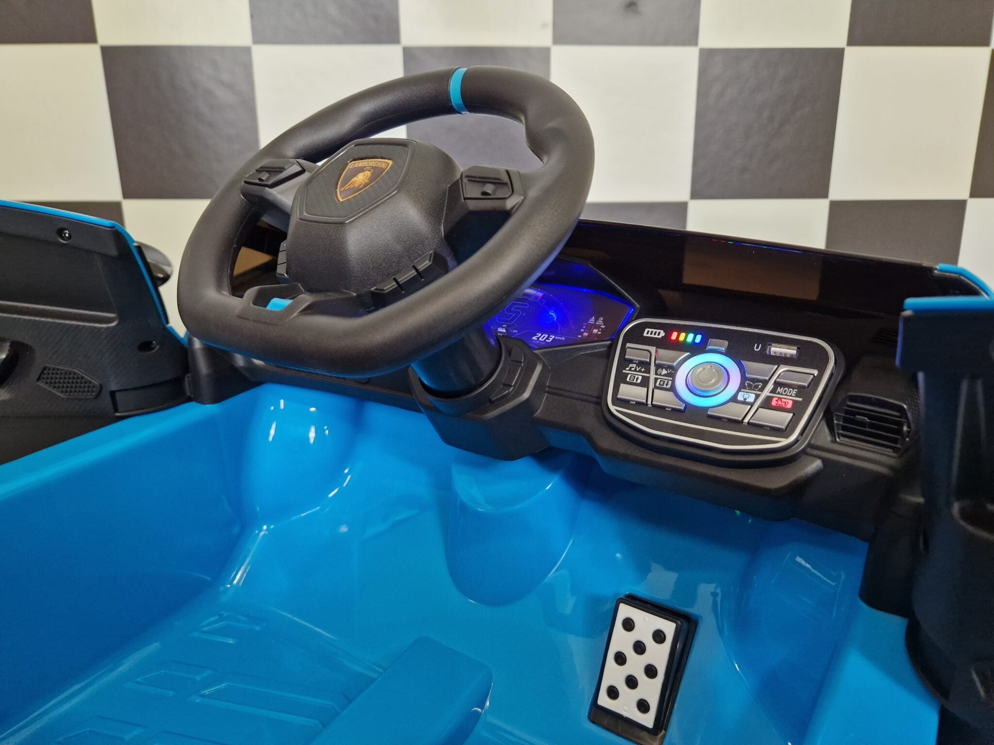 Lamborghini Huracán STO Drift elettrica per bambini 12V blu - immagine 9