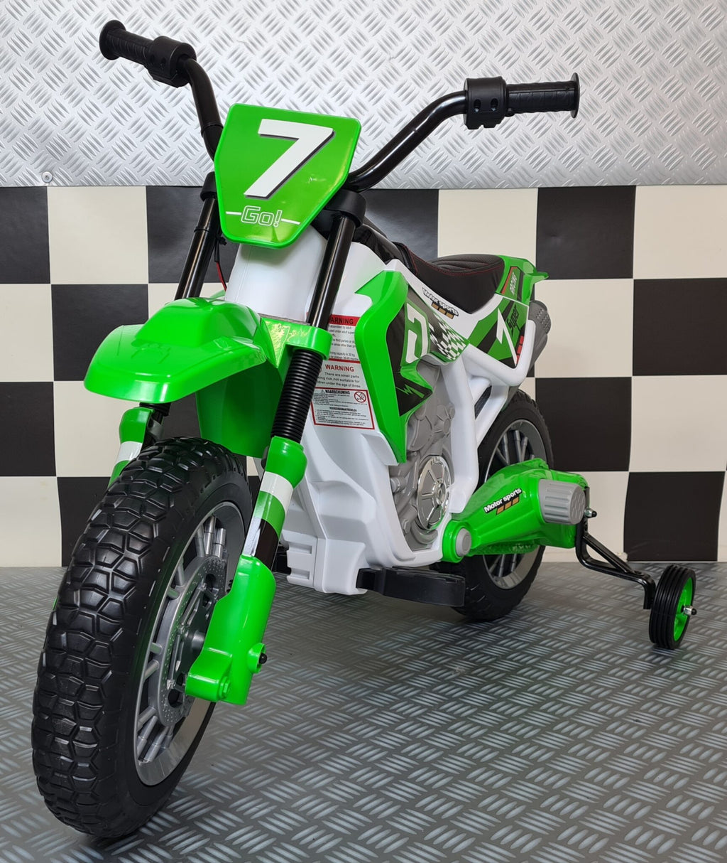 Moto cross elettrica per bambini 12V verde - immagine 1