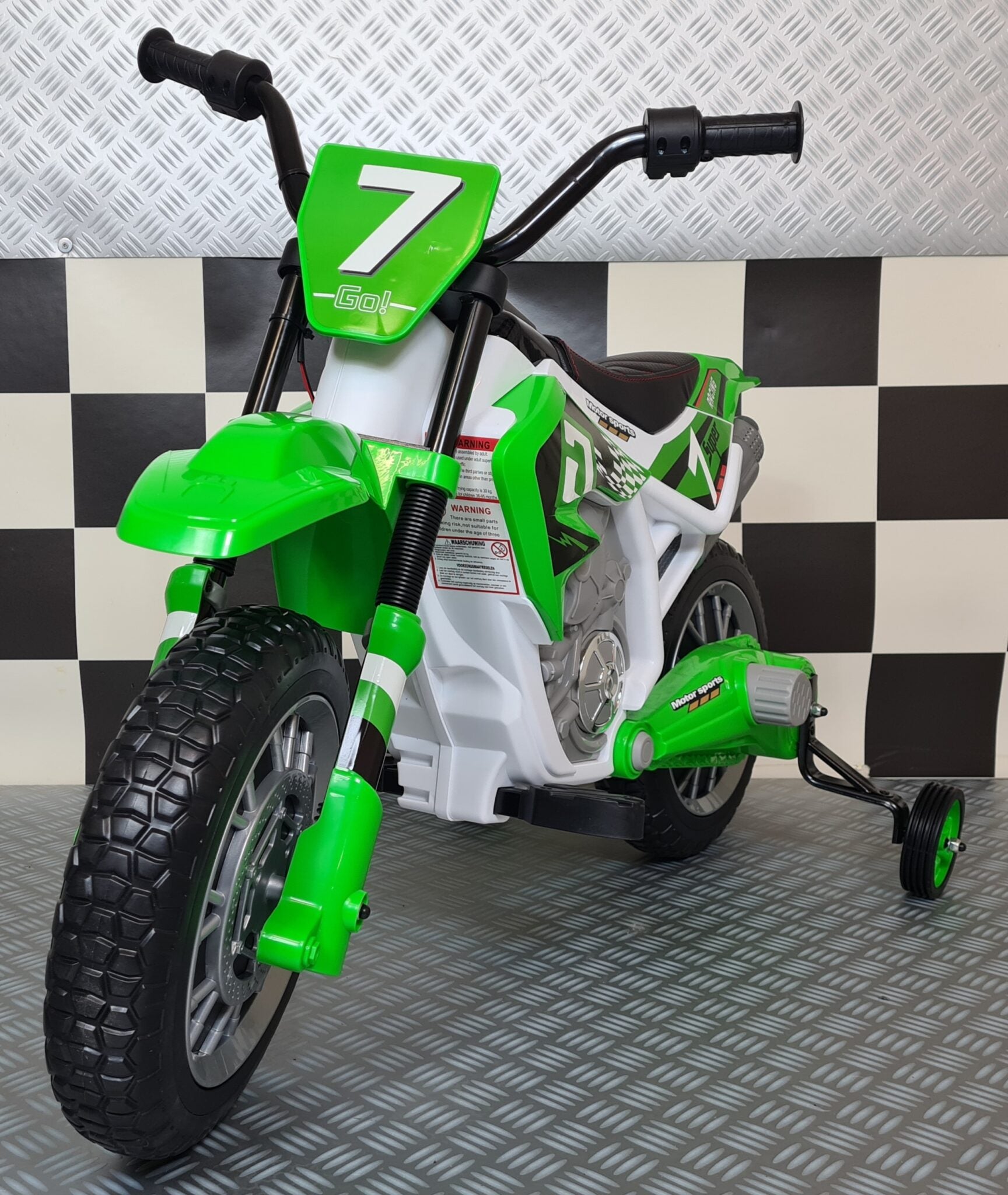 Moto cross elettrica per bambini 12V verde - immagine 1