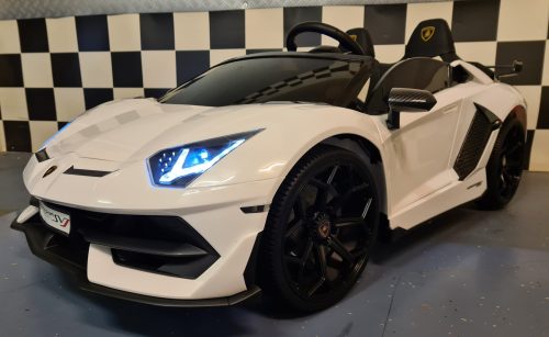 Auto elettrica per bambini Lamborghini Aventador 2 posti 24V drift bianca